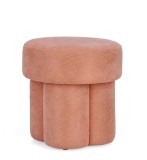 Cumpara ieftin Taburet textil roz piersica Glenda 42x42x43 cm
