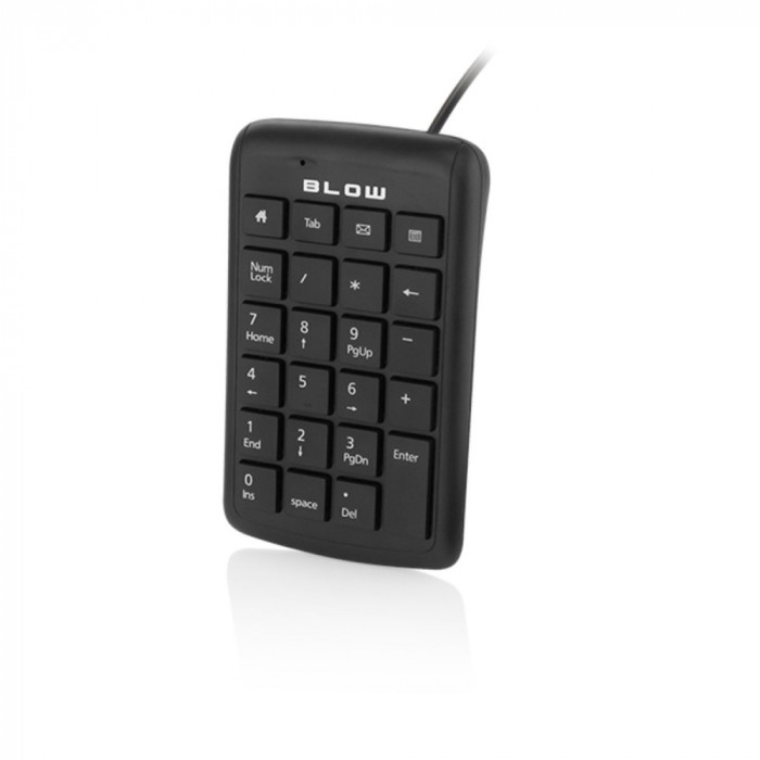 Tastatura numerica USB, BLOW KP-23 10727, 23 taste, lungime cablu 1.5m, neagra