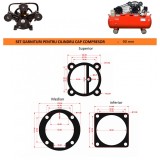 Garnituri set pentru cap compresor de aer V 90mm 5 gauri CH084 Mod.7(N)