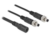 Cablu DC 5,5/2,1 mufă x2 și soclu, 0,5m, negru - 2A, 30V