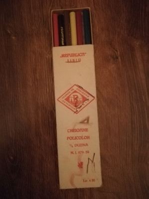 1964, Duzină creioane, Fabrica REPUBLICA SIBIU, comunism, instrumente scris foto