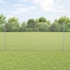Gard din s&acirc;rmă sudată cu 44 de st&acirc;lpi U Argintiu 1.2x50 m Oțel