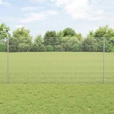 Gard din s&acirc;rmă sudată cu 10 st&acirc;lpi &icirc;n U Argintiu 1.2x10 m Oțel