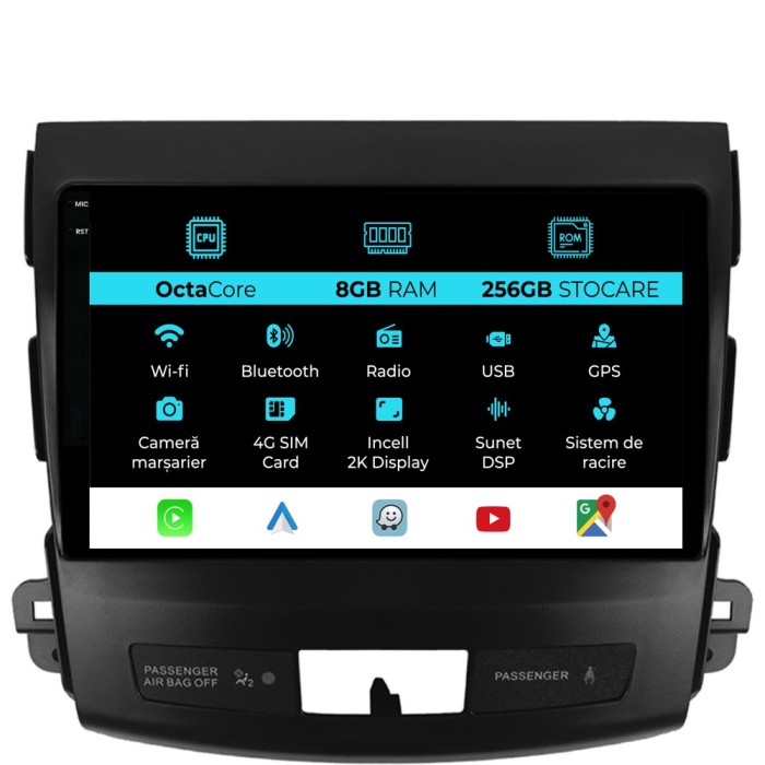 Navigatie Dedicata Citroen C-Crosser (2007-2012), 2K, 8Gb Ram, 256Gb Stocare, Carplay