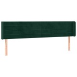 Cumpara ieftin Tablie de pat cu aripioare verde inchis 163x16x78/88 cm catifea
