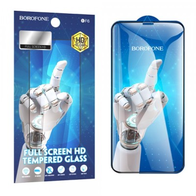 Folie de protectie Ecran Borofone BF6 Diamond Armor pentru Apple iPhone 12 / 12 Pro, Sticla Securizata, Full Glue, Set 10 bucati, Neagra foto