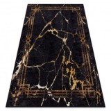 MIRO 51333.801 covor lavabil Marmură, cadru anti-alunecare - negru / aur, 120x170 cm