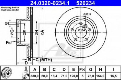 Disc frana BMW X4 (F26) (2014 - 2016) ATE 24.0320-0234.1 foto