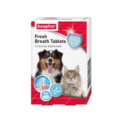 SUPLIMENT PENTRU CAINI SI PISICI BEAPHAR FRESH BREATH TABLETS 40TB CUT foto