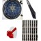 Placa geometria sacra pendul obsidian,cuart roz+un set de rune cadou