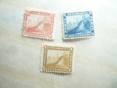 Serie mica Nicaragua 1869 motive locale , fara guma foto