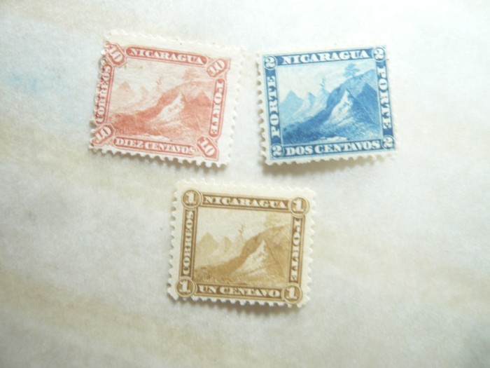 Serie mica Nicaragua 1869 motive locale , fara guma