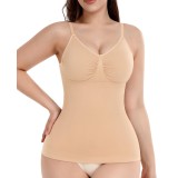 Tricou modelant pentru femei cu controlul abdomenului și efect de slăbire &ndash; Bej XS