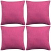 Set 4 Huse Perna Decorative Roz 40x40 cm VidaXL, Aspect In, Fete de Perna cu Fermoar, Huse Pernute Decor, Living Dormitor