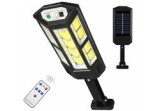 Lampă solară LED, 3 moduri, senzor de mișcare, 124 LED-uri, neagră, 24.5x11x3.5 cm, Oem