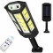 Lampă solară LED, 3 moduri, senzor de mișcare, 124 LED-uri, neagră, 24.5x11x3.5 cm