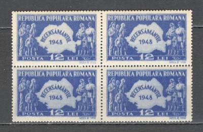Romania.1948 Recensamintul bloc 4 ZR.142 foto
