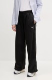 Puma pantaloni de trening femei, culoarea negru, neted, 629804