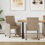 vidaXL Scaune de dining cu roți 2 pcs Gri deschis 57 x 66 x 94 cm 42017826