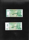 Set 2 Bancnote Transnistria 10000 Ruble 1996 Supratipar UNC, Colectie Bancnote Straine