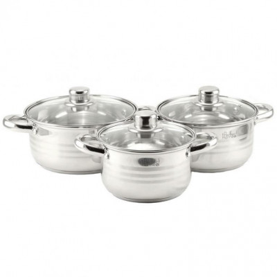 Set oale cu capac, inox, 6 piese, Perfect Home Diamond foto