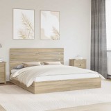Cumpara ieftin Pat cu storage Stejar Sonoma 180 x 200 cm Lemn prelucrat