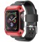 Husa Protectie Ceas OEM Tough pentru Apple Watch Series 4 / 5 / 6 / SE 44mm, TPU - Plastic, Neagra Rosie