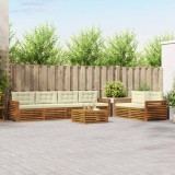 vidaXL Set de canapele de exterior cu pernă 7 pcs Natural și Crem 3373065