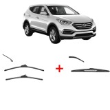 Cumpara ieftin Set 3 stergatoare HYUNDAI SANTA FE IV (TM, TMA) 2018-2020, pentru parbriz si luneta, Valeo Silencio