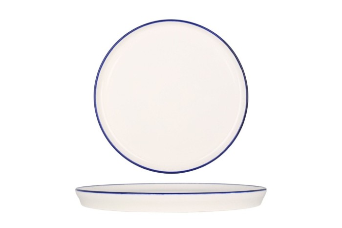 Rinart Farfurie pentru Desert - Blue Edge - Por&Aring;&pound;elan - 20 cm - set de 6