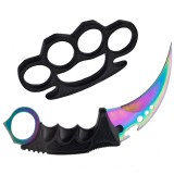 Cumpara ieftin Set Autoaparare: Box Metalic + Cutit Vanatoare Karambit CS:GO, 19cm, Otel Inoxidabil, Teaca, IdeallStore