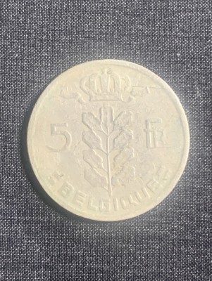Moneda 5 franci 1963 Belgia foto