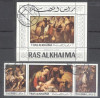 Ras Al Khaima 1970 Paintings, Religion, set+perf.sheet, used AL.007, Stampilat