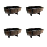 Cumpara ieftin Set 4 ghivece pentru flori model butoi teak 41x29x19 cm