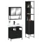 vidaXL Set mobilier de baie, 3 piese, negru, lemn compozit 3214675