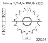 Pinion fata 14 dinti pas lant 520 - Aprilia AF1 - ETX - Europa - Classic - MX - Pegaso - Red Rose - RS - RX - SX - Tuareg 2T 125cc