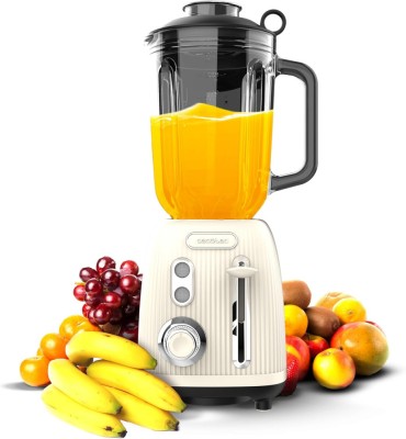 Blender Cecotec Power Black Titanium RetroBeige, 1200W, Bol sticla 1.5L foto