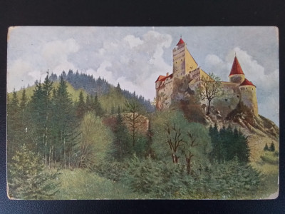 Castelul Bran - carte postala interbelica necirculata foto