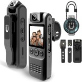 Cumpara ieftin Camera Corporala Technovici 1080P, Lentila Rotabila, Vedere Nocturna LED, Rezistenta IP67, 9.9x2.5x3.8cm