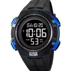 Ceas de mana barbatesc Skmei Casual Digital Lumina de fundal Sport Afisare data Alarma Negru Albastru