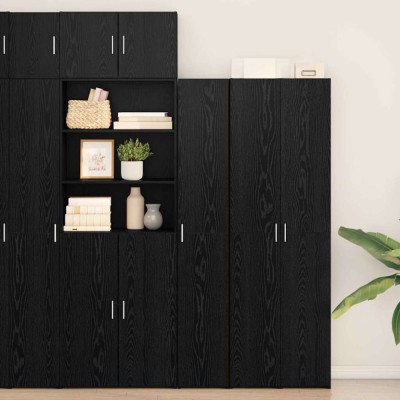 Bufet Stejar negru 30 x 42.5 x 185 cm Lemn compozit foto
