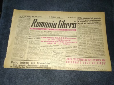 ZIARUL ROMANIA LIBERA 28 IULIE 1949 foto