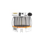 Trambulina Gradina 366cm cu Plasa Protectie si Scara Powermat, Max 150kg, Arcuri Zincate, Cadru Otel, Varsta 3+, PM-TRP-12J