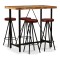 vidaXL Set mobilier bar, 5 piese lemn masiv reciclat și piele naturală 275142