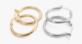 Cercei Creole din Argint 925 Clasici Verigi Simple si Elegante, 2.5 cm,