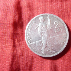 Moneda 2 lei 1914 Carol I , argint , cal.F.Buna- AUNC