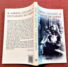 Declaratie de iubire. Editura Humanitas, 2004 - Gabriel Liiceanu foto