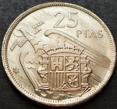 Moneda 25 PESETAS - SPANIA, anul 1965 (58) *cod 2095 A = UNC foto