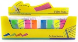 Set 24 stick index plastic transparent neon 45x12mm, 5 culori x 25 file, Hopax