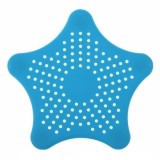 Sita Protectie Scurgere cu Ventuze din Silicon pentru Chiuveta Cada Dus Sifon 15 x 15 cm - Albastru